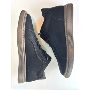 Mens Elevator Shoes 2.36 Inch Height Increasing Sneakers Non-Slip Black Mid Top